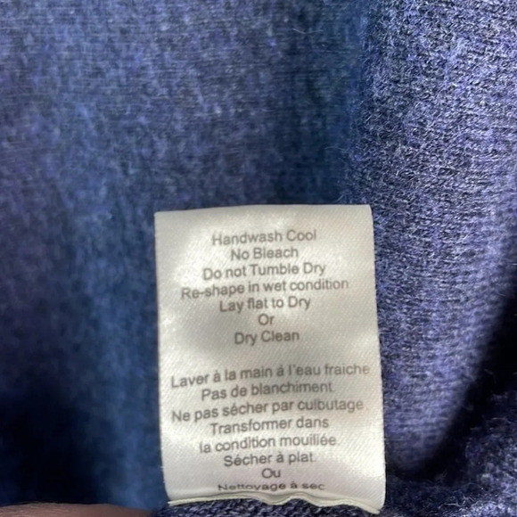 TALULA Fuzzy Cashmere Angora Tunic Sweater Blue Dolman Sleeve Round Neck Size S - Picture 9 of 11